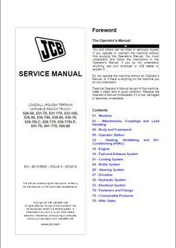 JCB SERVICE MANUAL 526-56, 531-70, 531-T70
