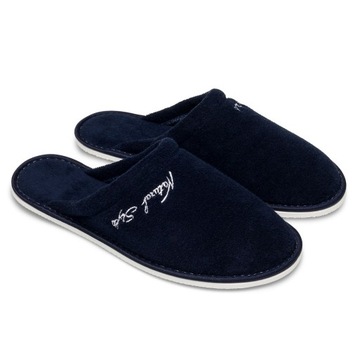 Kapcie laczki pantofle damskie METEOR NATURAL STYLE NS-042 GRANATOWE 39
