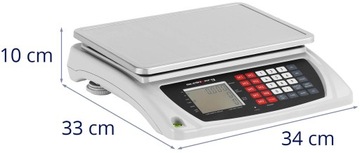 Коммерческие торговые весы со счетным ЖК-дисплеем 33,5 x 23 см, 50 кг/6 г