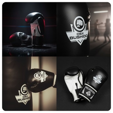 БОКСЕРСКИЕ ПЕРЧАТКИ ДЛЯ ТРЕНИРОВОЧНЫХ СПАРИНГА, ЧЕРНО-БЕЛЫЕ DBX BUSHIDO, 14 УНЦИЙ