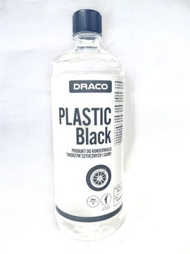 ЧЕРНАЯ шиномонтажная краска для бамперов пластик с губкой 1л DRACO типа Vinyl TP