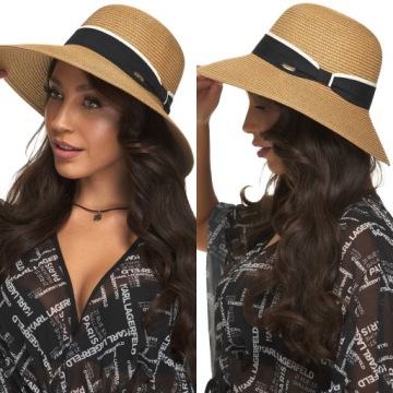 KAPELUSZ BUCKET HAT SŁOMIANY EKO SŁOMKA z taśmą