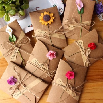 Losowy styl 5 sztuk Mini koperta Vintage DIY papie