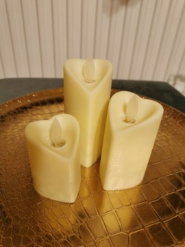 КРЕМОВАЯ СВЕЧА LED СО СВЕТОДИОДНОЙ ВСТАВКОЙ СЕРДЦЕ