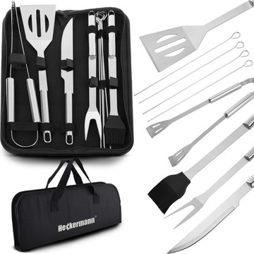 ZESTAW AKCESORIA PRZYBORY DO GRILLA W ETUI 9w1