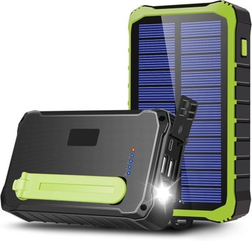 SOLAR POWERBANK CRANK 12000 мАч 3 USB СВЕТОДИОДНЫЙ МАРКЕР SOS КОМПАКТНЫЙ