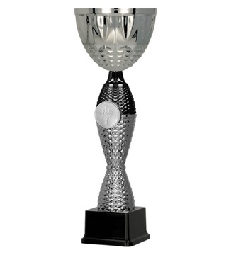 Puchar metalowy srebrno-czarny 22cm