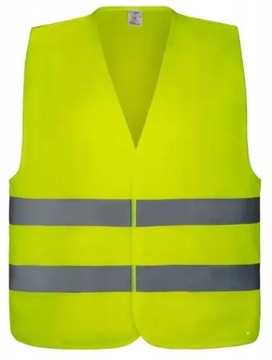 KAMIZELKA ODBLASKOWA OSTRZEGAWCZA DROGOWA ROBOCZA BHP ŻÓŁTA 