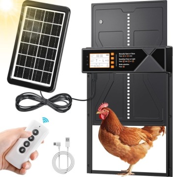 АВТОМАТИЧЕСКАЯ ДВЕРЬ КУРЯТНИКА С ТАЙМЕРОМ СОЛНЕЧНЫЙ СВЕТОДИОДНЫЙ ДАТЧИК СВЕТА