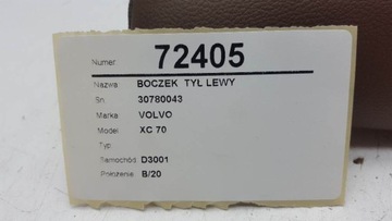 BOK POHOVKA ZADNÍ LEVÝ KŮŽE VOLVO XC70 V70 III