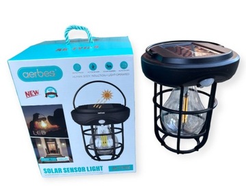 LAMPA AKUMULATOROWA SOLARNA PRZENOŚNA VINTAGE RETRO KINKIET SOLARNY 3 tryby