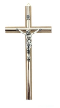 KRZYŻ DREWNIANY TRADYCYJNY jasny pasek wys.20cm