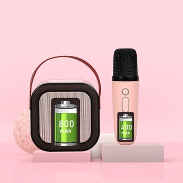 Мини-набор для караоке, 2 микрофона + БЕСПРОВОДНОЙ ДИНАМИК ДЛЯ ДЕТЕЙ