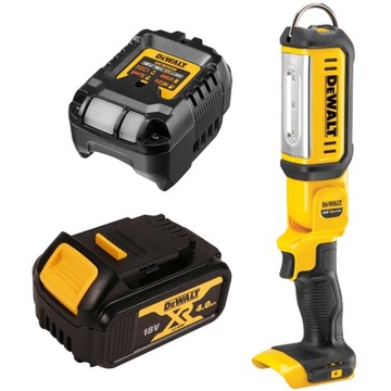Akumulatorowa latarka LED 18V 300/1000lm DeWALT DCL050 + 1x4Ah + ładowarka