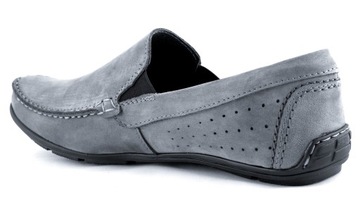 Мокасины мужские ПОЛЬСКИЕ кожаные туфли серые 42