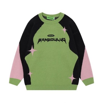 Autumn Winter Men's Spliced Contrast Sweaters Fash
