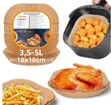 Papier do frytkownicy airfryer 18x18 cm zestaw 100 szt. nieprzywierający