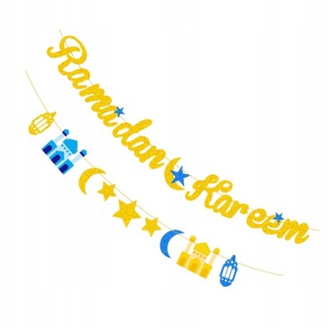 2pcs Eid Banner Chic Shiny Eid Party Banner