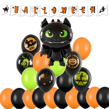 Zestaw balonów smok HALLOWEEN balony baner