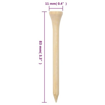 Bambusowe kołki golfowe 11x83 mm, 1000 szt.