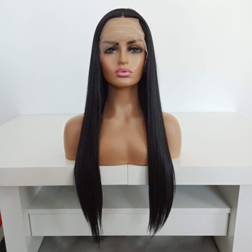 Парик LACE FRONT, черный, 40/55/80см + шапочка БЕСПЛАТНО