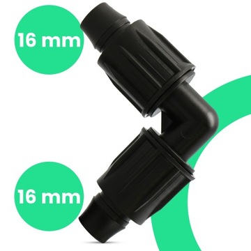 10 шт. PE QJ, вставной коленчатый соединитель для капельной линии 16x16 мм