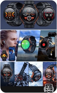 SMARTWATCH MĘSKI ZEGAREK POLSKIE MENU PANCERNY WODOODPORNY TYTANOWY NUMER 1