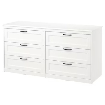 IKEA SONGESAND Komoda 6 szuflad biały 161x81 cm