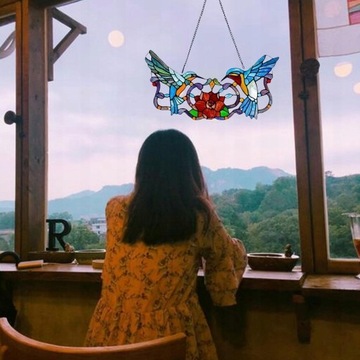 Витраж Колибри Украшение Окна Подвески Птица