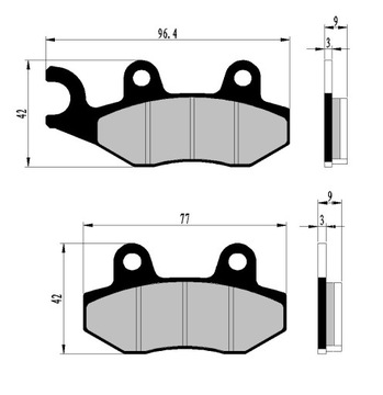 ЗАДНИЕ ТОРМОЗНЫЕ КОЛОДКИ BAROSSA SILVER HAWK 170 250 R