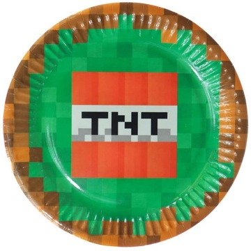 Talerzyki papierowe PIXEL TNT 18cm 6szt