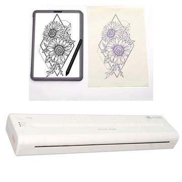 MINI MASZYNA DO TRANSFERU TERMICZNEGO TATUAŻU USB 5V 2A BIAŁY