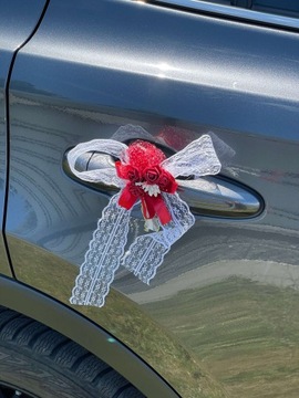 Красный свадебный бант для украшения автомобиля/стула