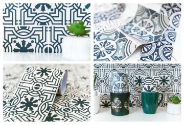 Набор декоративных наклеек 20х20 белых и черных, 24 шт.