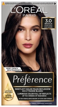 Loreal Preference trwała farba do włosów 3.0 Brasilia Ciemny Brąz