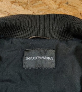 Kurtka Ramoneska EMPORIO ARMANI Skóra Włosie Konia