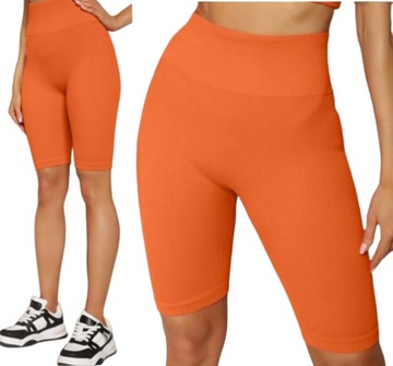 Prążkowane Kolarki Legginsy z Wysokim Stanem Fit Getry KOLORY S/M