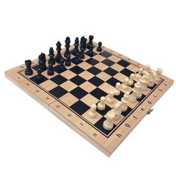 Деревянный дорожный набор шахмат Deluxe 29 x 29 см со складной шахматной доской 29 x 29 см