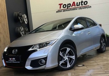 Honda Civic IX Hatchback 5d 1.4 i-VTEC 100KM 2015 Honda Civic LIFT 1.4 LED PERFEKCYJNA serwiso...