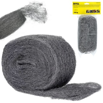 СТАЛЬНАЯ ШЕРТА ДЛЯ ЧИСТКИ И ПОЛИРОВКИ ПОЛИРОВАЛЬНАЯ ШЕРСТЬ ТИП 0000 200г