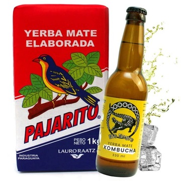 Yerba Mate Pajarito Elaborada con Palo 1kg 1000g napój Rio Negro KOMBUCHA