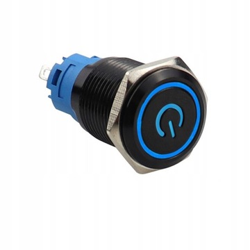 Black Push Button Switch 12/16/19/22mm Waterproof