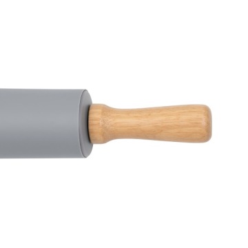 СИЛИКОНОВЫЙ РАЛИК, АНТИПРИГАРНЫЙ, ДЕРЕВЯННЫЕ РУЧКИ, 38СМ, СЕРЫЙ