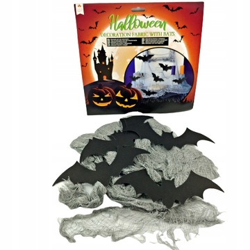 3x DEKORACJA SZTUCZNA PAJĘCZYNA NIETOPERZE SIEĆ SIATKA PAJĘCZA NA HALLOWEEN