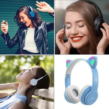 НАУШНИКИ ДЕТСКИЕ КОШАЧЬИ УШИ БЕСПРОВОДНЫЕ RGB СВЕТЯЩИЕСЯ BLUETOOTH