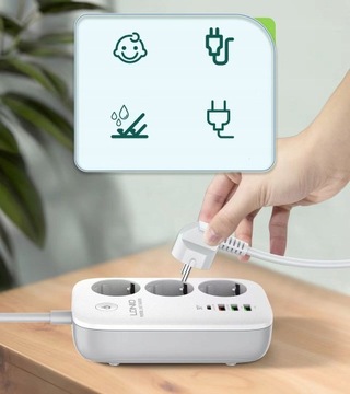 TUYA SMART USB QC3.0 PD LED WiFi удлинитель