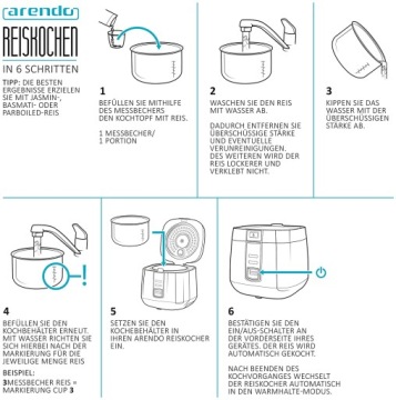 Пароварка Arendo 1,4 л белая 540 Вт
