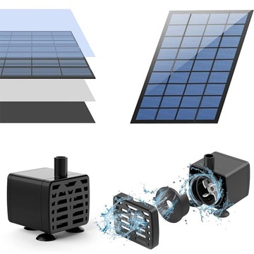 НАСОС ФОНТАННЫЙ НАСОС АЭРАЦИИ ДЛЯ СОЛНЕЧНОГО ПРУДА 2,5 ВТ С 8 НАСАДКАМИ