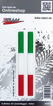 Bike Label 300001N naklejka 3D flagi krajów Włochy Włochy 2 szt. każda 120