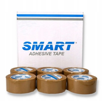 КОРИЧНЕВАЯ КЛЕЙКАЯ УПАКОВОЧНАЯ ЛЕНТА SMART 48/60 м SMART РЕЗИНА